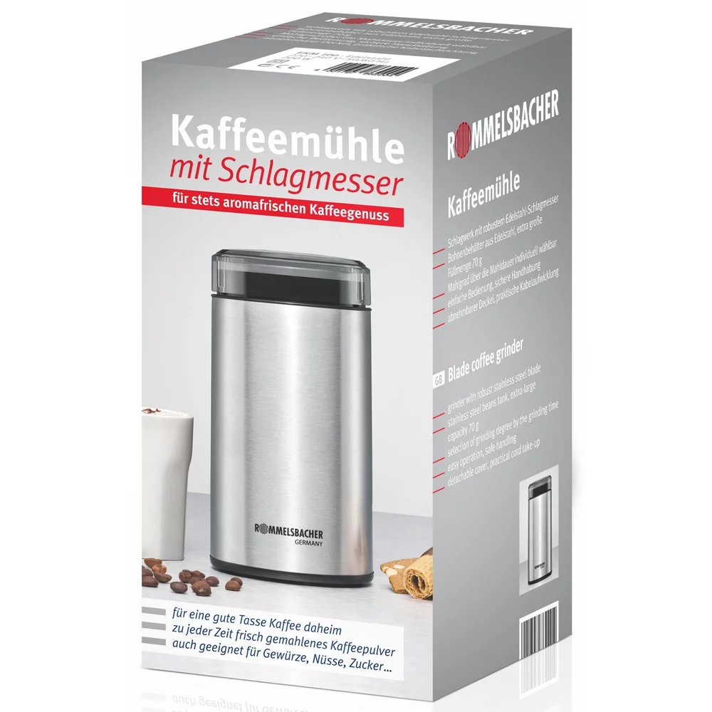 Rommelsbacher Kaffeemühle EKM 100 - 200 Watt, Edelstahl