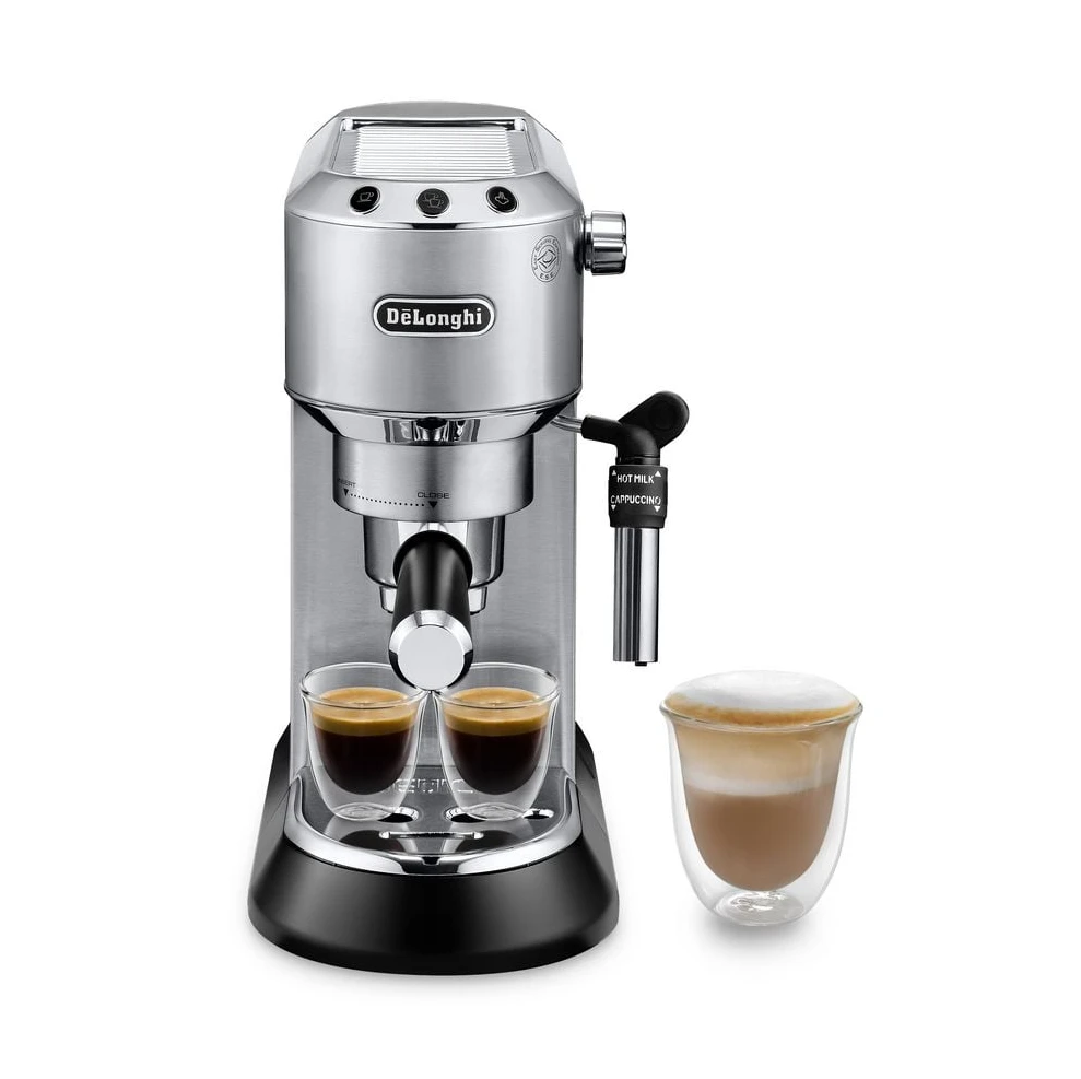 DELONGHI Dedica Style EC685.M, Siebträger Espressomaschine, Silber Matt